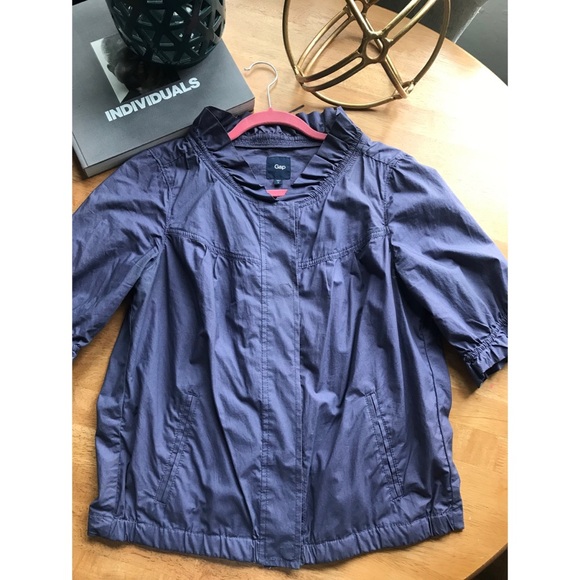 GAP | Eggplant Quarter Sleeve Ruffles Jacket - Picture 3 of 8